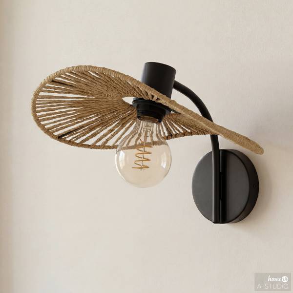 Lampada da parete Siruela Acciaio / Carta - Nero - 1 punto luce