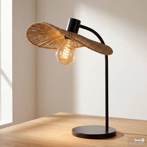Lampe à poser Siruela acier / papier - noir - 1 lumière