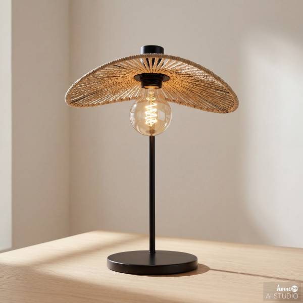 Lampe à poser Siruela acier / papier - noir - 1 lumière