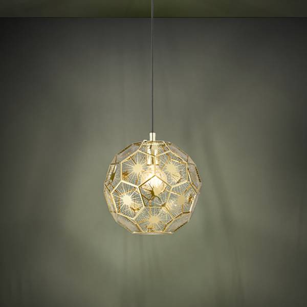 Lampada a sospensione Skoura A Acciaio - Nero / Ottone - 1 punto luce - Diametro: 30 cm