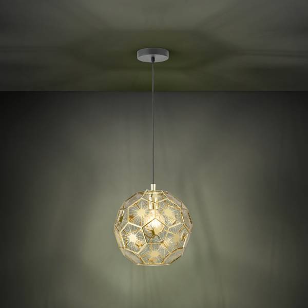 Lampada a sospensione Skoura A Acciaio - Nero / Ottone - 1 punto luce - Diametro: 30 cm