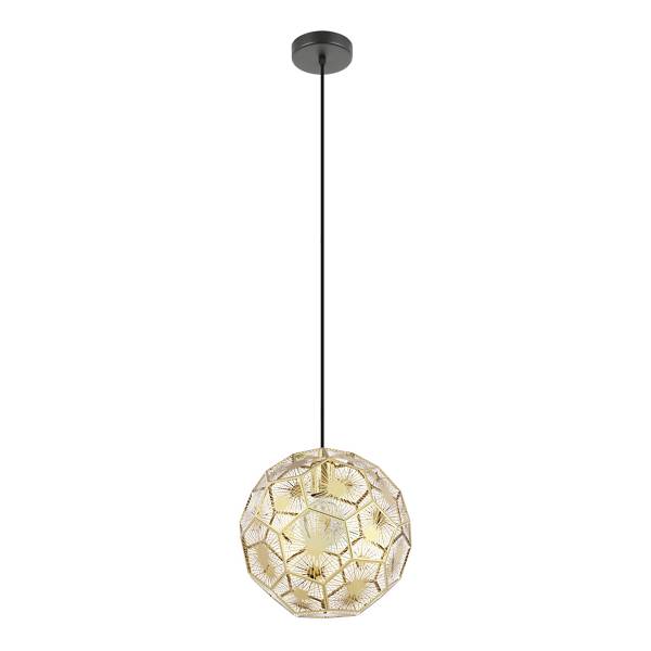 Lampada a sospensione Skoura A Acciaio - Nero / Ottone - 1 punto luce - Diametro: 30 cm