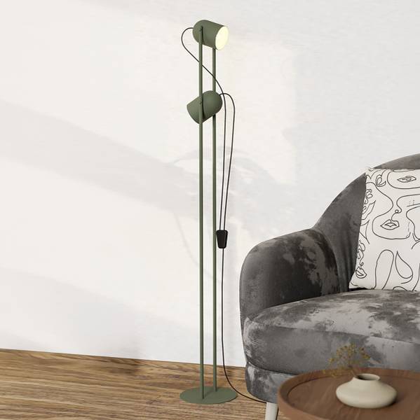 Lampadaire Tilston acier - 1 lumière - Vert pistache