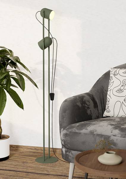 Lampadaire Tilston acier - 1 lumière - Vert pistache