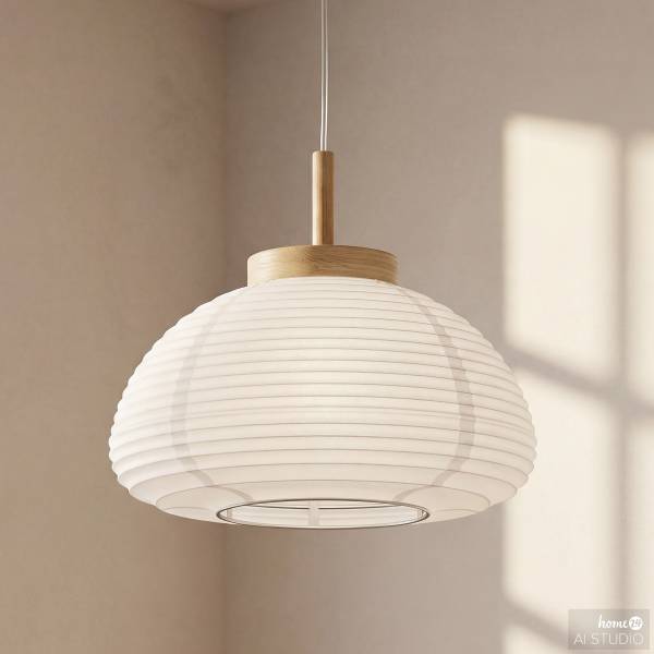 Pendelleuchte Summerhill Typ A Stahl / Papier - Weiß - 1-flammig - Durchmesser: 40 cm
