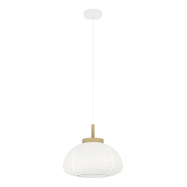 Pendelleuchte Summerhill Typ A Stahl / Papier - Weiß - 1-flammig - Durchmesser: 40 cm