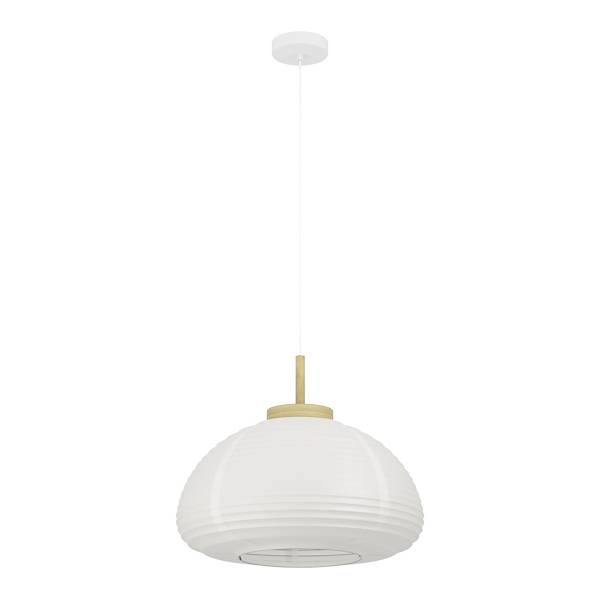 Pendelleuchte Summerhill Typ A Stahl / Papier - Weiß - 1-flammig - Durchmesser: 40 cm