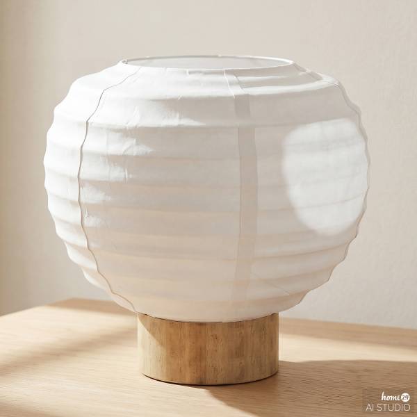 Tischleuchte Summerhill Stahl / Papier - Weiß - 1-flammig
