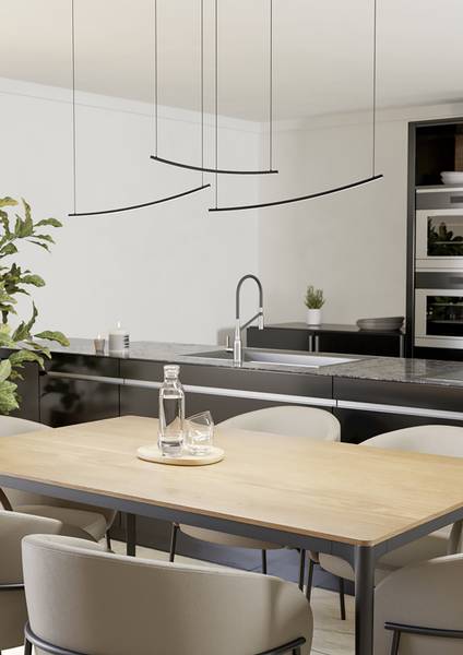 LED-hanglamp Villeggi aluminium - 1-lichts - zwart