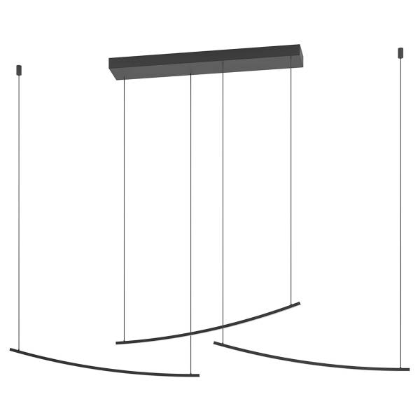 LED-hanglamp Villeggi aluminium - 1-lichts - zwart
