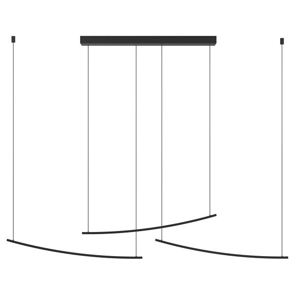 LED-hanglamp Villeggi aluminium - 1-lichts - zwart