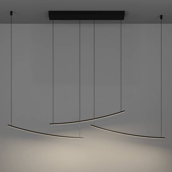 LED-hanglamp Villeggi aluminium - 1-lichts - zwart