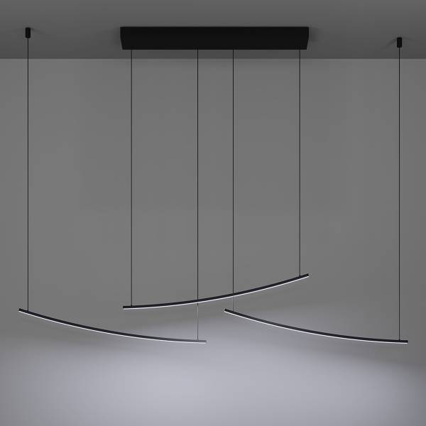 LED-hanglamp Villeggi aluminium - 1-lichts - zwart
