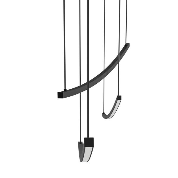 LED-hanglamp Villeggi aluminium - 1-lichts - zwart