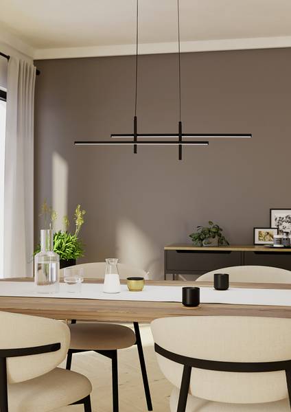Suspension LED Trepiliano aluminium - 1 lumière - Noir