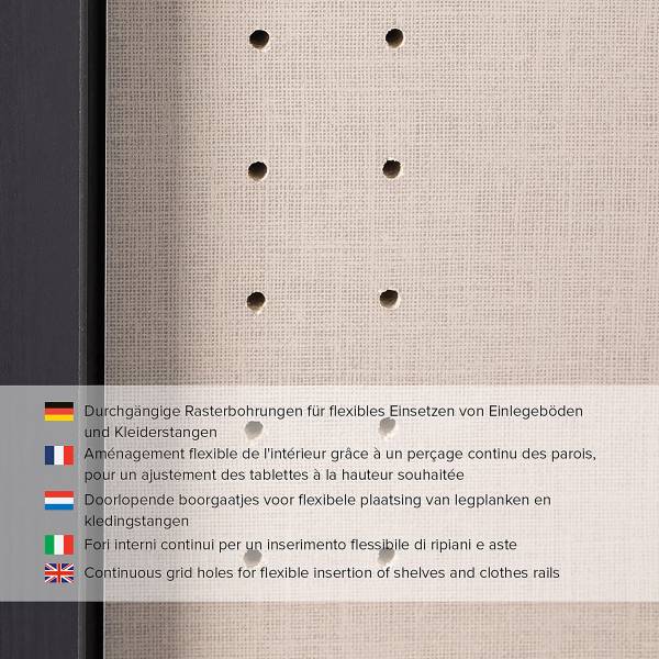 Armoire Costa sans tiroirs Gris - 91 x 197 x 54 cm