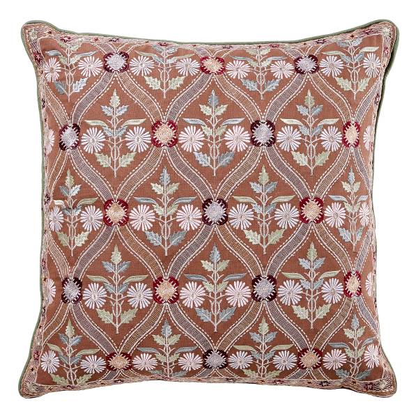 Kissen BOHEMIAN Blumen Baumwolle/Leinen/Polyester - Braun