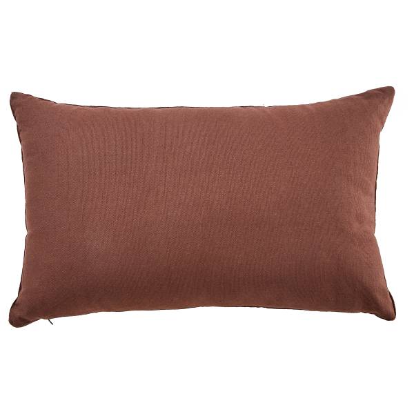 Kissen BOHEMIAN Blumen Baumwolle/Polyester - Dunkelbraun