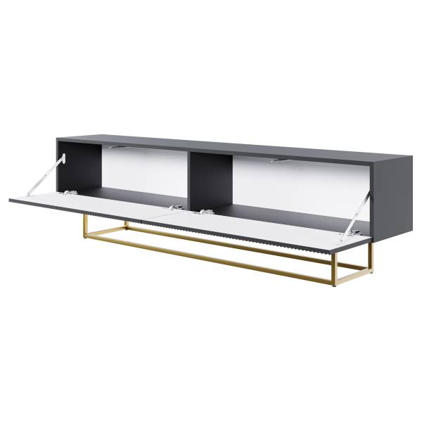 TV-Lowboard Veldio Schwarz - Gold