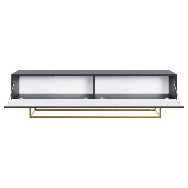 TV-Lowboard Veldio Schwarz - Gold