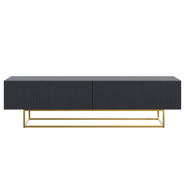 TV-Lowboard Veldio Schwarz - Gold