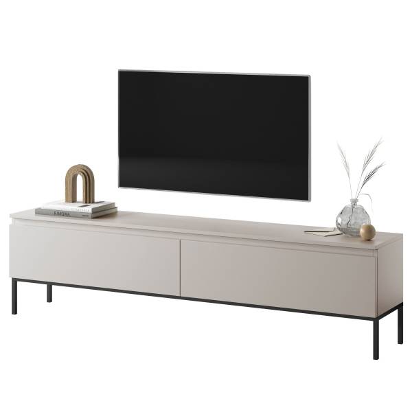 TV-Lowboard Bemmi Kaschmir / Schwarz - Breite: 175 cm