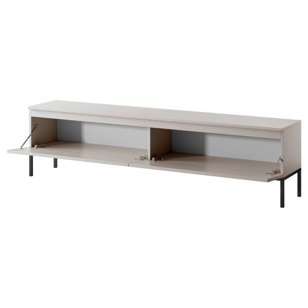 TV-Lowboard Bemmi Kaschmir / Schwarz - Breite: 175 cm