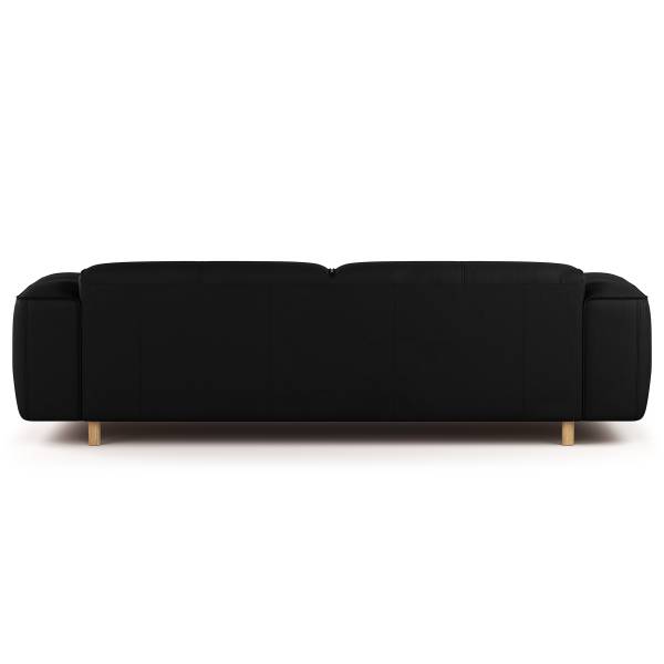 3-Sitzer Sofa STAN B Echtleder Omara: Schwarz