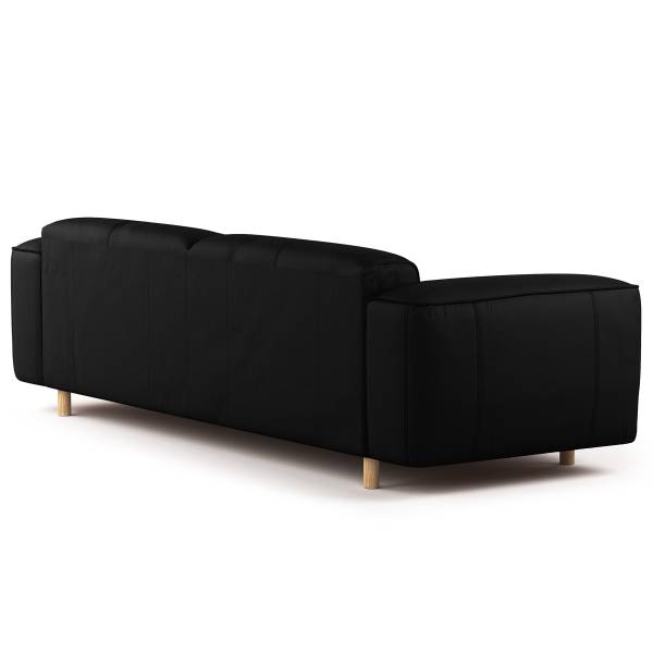 3-Sitzer Sofa STAN B Echtleder Omara: Schwarz