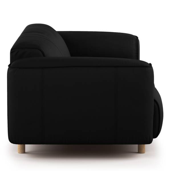 3-Sitzer Sofa STAN B Echtleder Omara: Schwarz