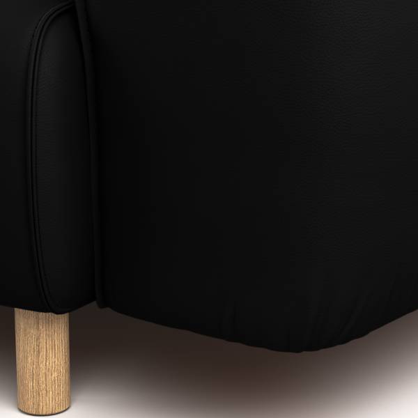 3-Sitzer Sofa STAN B Echtleder Omara: Schwarz