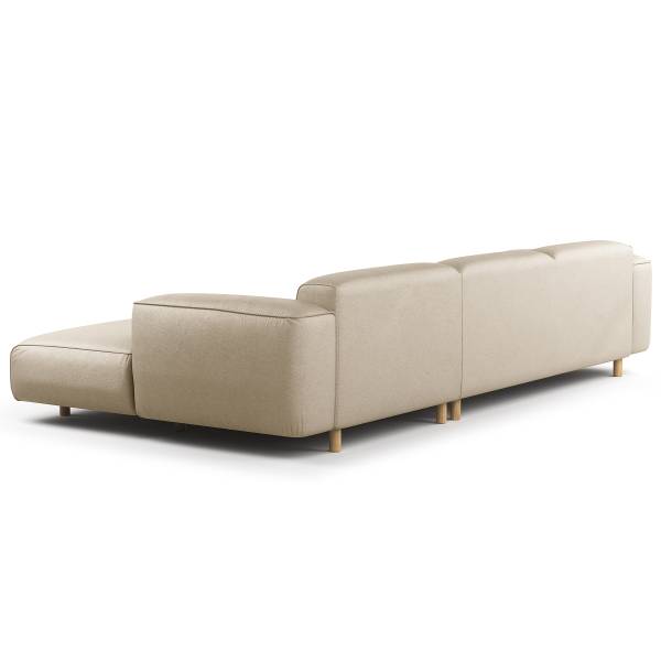 Divano angolare a 2,5 posti STAN B Tessuto Liane: beige - Longchair preimpostata a destra