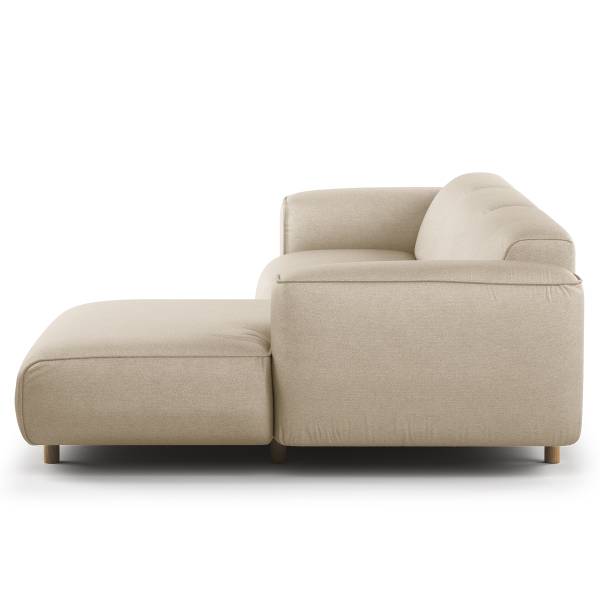 Divano angolare a 2,5 posti STAN B Tessuto Liane: beige - Longchair preimpostata a destra
