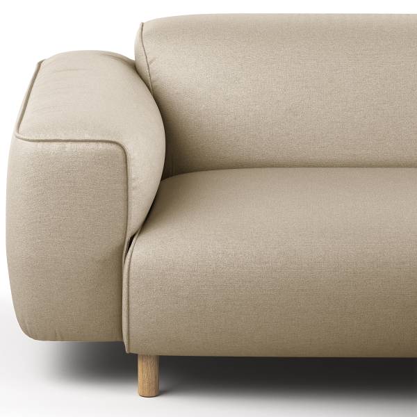 Divano angolare a 2,5 posti STAN B Tessuto Liane: beige - Longchair preimpostata a destra