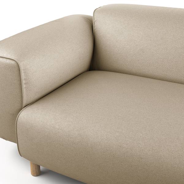 Divano angolare a 2,5 posti STAN B Tessuto Liane: beige - Longchair preimpostata a destra