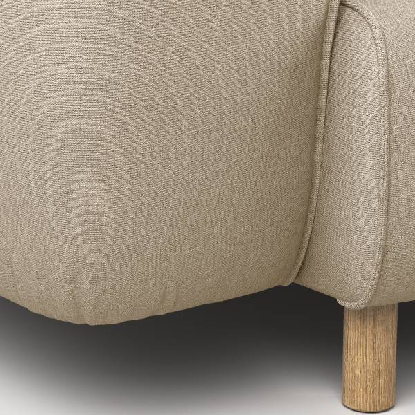 Divano angolare a 2,5 posti STAN B Tessuto Liane: beige - Longchair preimpostata a destra