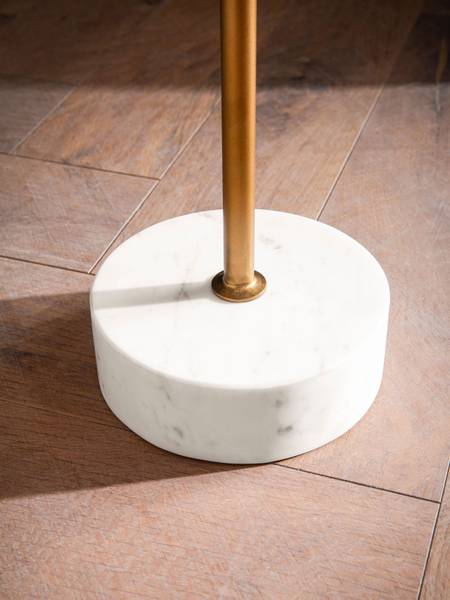 Table d’appoint Gougor ronde Manguier / marbre blanc