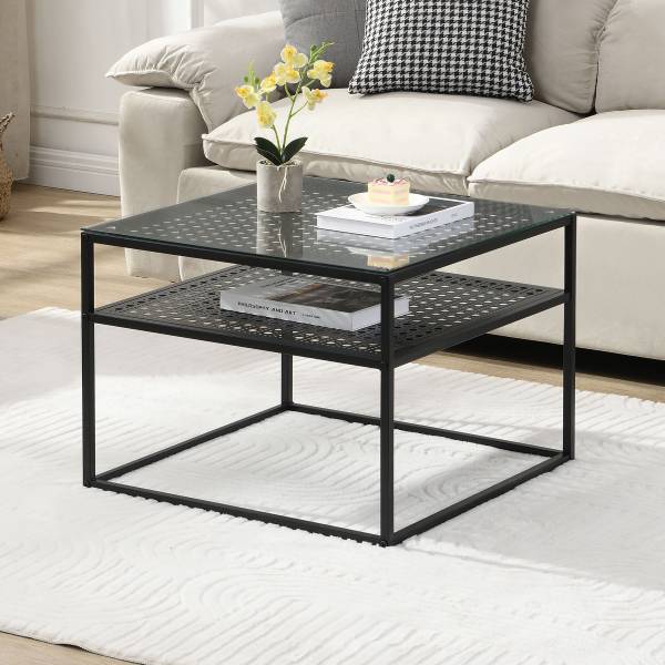 Couchtisch Linkom mit Ablage Schwarz - Breite: 60 cm