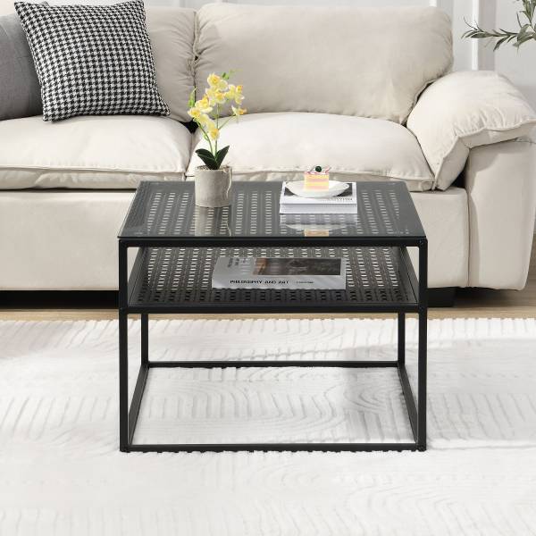 Couchtisch Linkom mit Ablage Schwarz - Breite: 60 cm