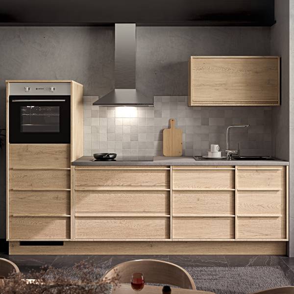 Cucina WILYAN autark Effetto quercia - Senza utensili di cucina