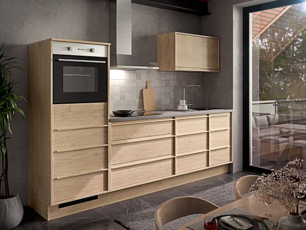Cucina WILYAN autark Effetto quercia - Senza utensili di cucina