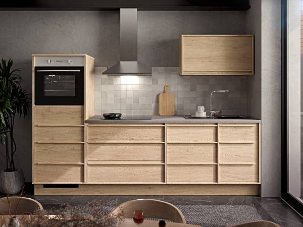 Cucina WILYAN autark Effetto quercia - Senza utensili di cucina