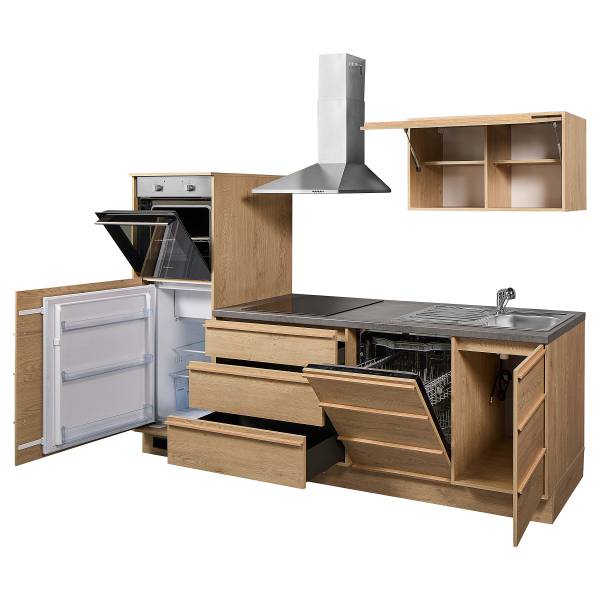Cucina WILYAN autark Effetto quercia - Senza utensili di cucina