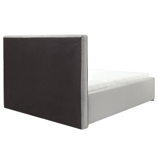 Polsterbett Carba mit opt. Matratze Samt Onoli: Hellgrau - 140 x 200cm - Mit Lattenrost & Matratze - H2