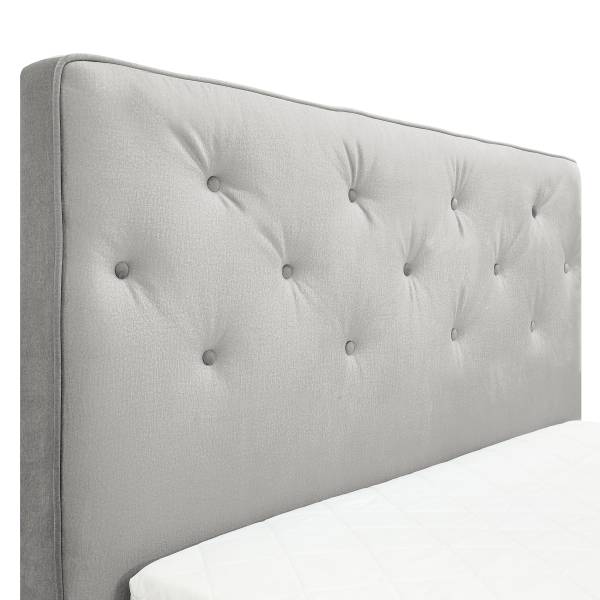 Polsterbett Carba mit opt. Matratze Samt Onoli: Hellgrau - 140 x 200cm - Mit Lattenrost & Matratze - H2
