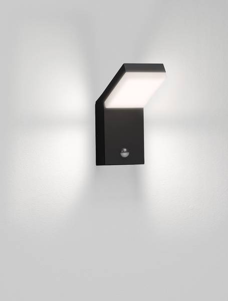 LED-Wandleuchte Farge mit Sensor Aluminium - Schwarz - 1-flammig