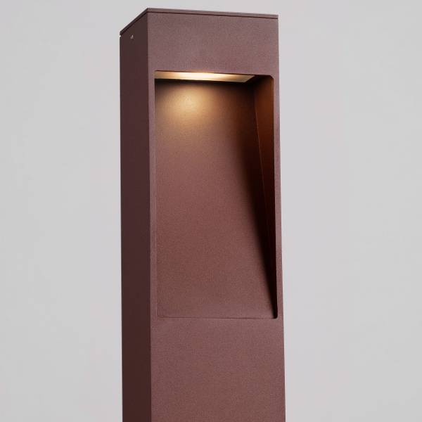 Borne LED Maddi Aluminium - 1 ampoule - Marron - Hauteur : 60 cm