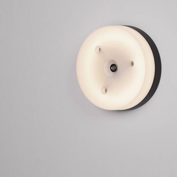 Lampada parete LED Oono Rund Alluminio - Grigio - 1 punto luce