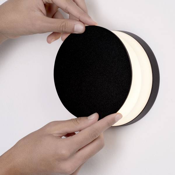Lampada parete LED Oono Rund Alluminio - Grigio - 1 punto luce