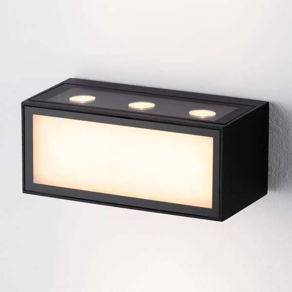 LED-Wandleuchte Inga Aluminium - 1-flammig - Schwarz - Breite: 15 cm
